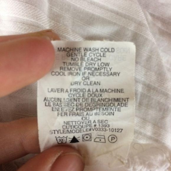 VINCE Women's Size XS White Semi Sheer Drop Waist Blouse Button Up Long Sleeve - Picture 8 of 8